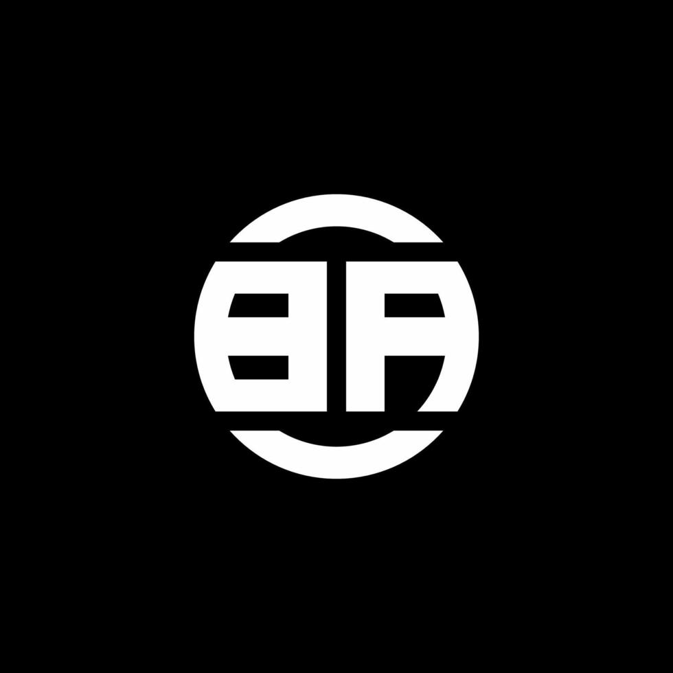 BA logo monogram isolated on circle element design template vector