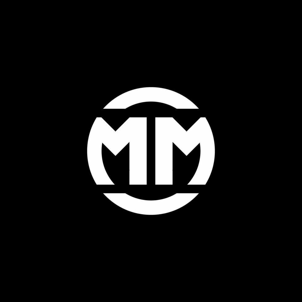 Monograma del logotipo de mm aislado en la plantilla de diseño del elemento circular vector