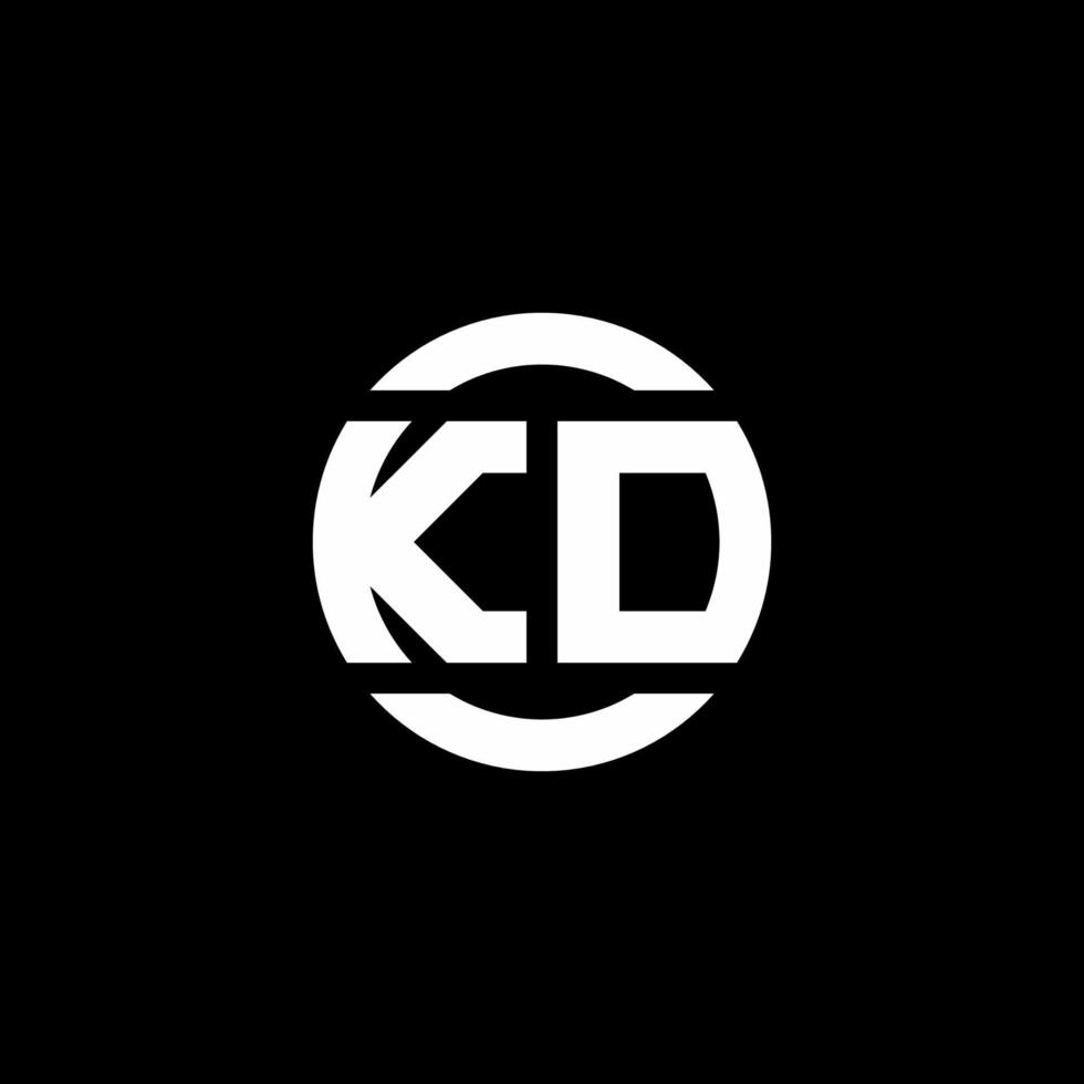 KD logo monogram isolated on circle element design template vector
