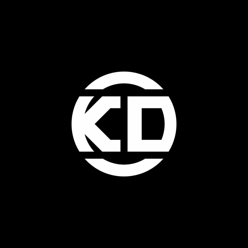 monograma del logotipo de kd aislado en la plantilla de diseño del elemento del círculo vector