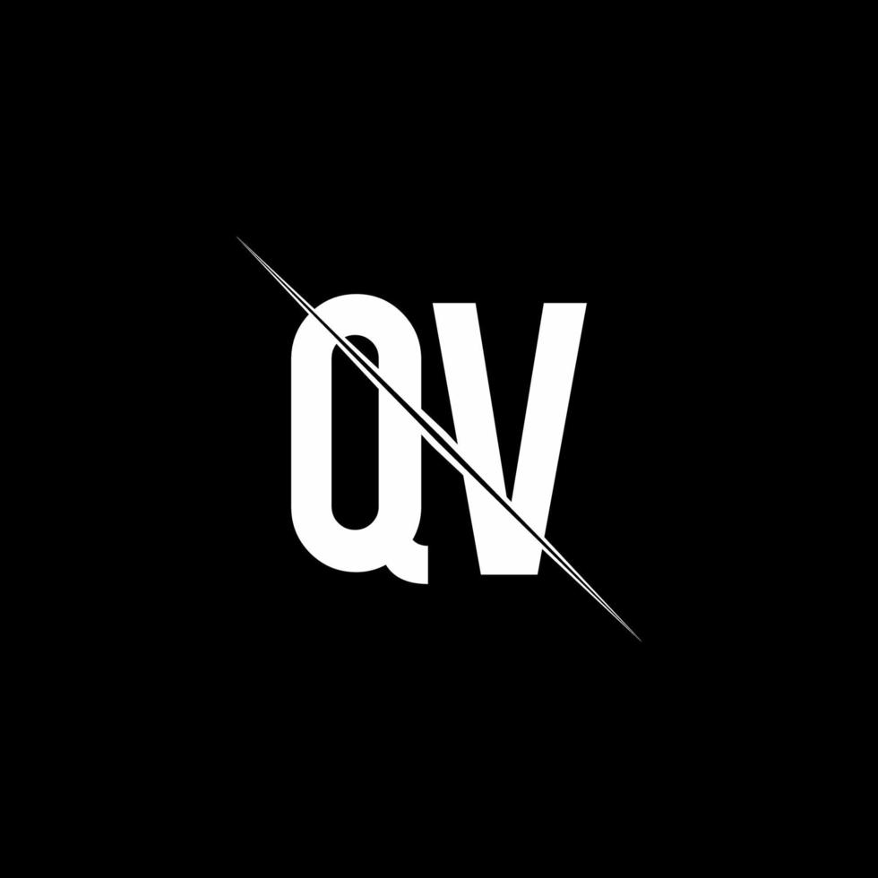 QV logo monogram with slash style design template vector