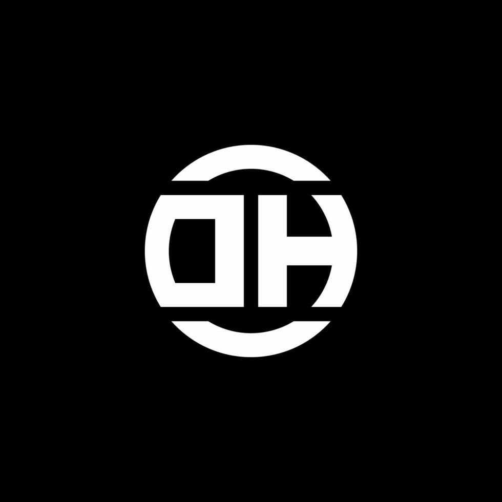 Monograma del logotipo de dh aislado en la plantilla de diseño de elementos circulares vector