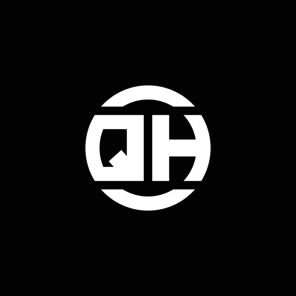 Qh logo monogram aislado en la plantilla de diseño de elementos circulares vector