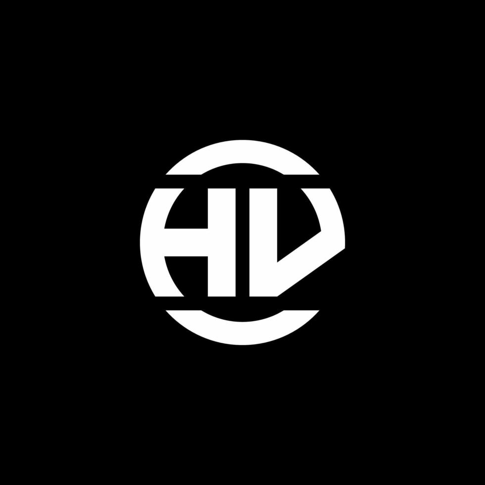 Monograma del logotipo de hv aislado en la plantilla de diseño de elementos circulares vector