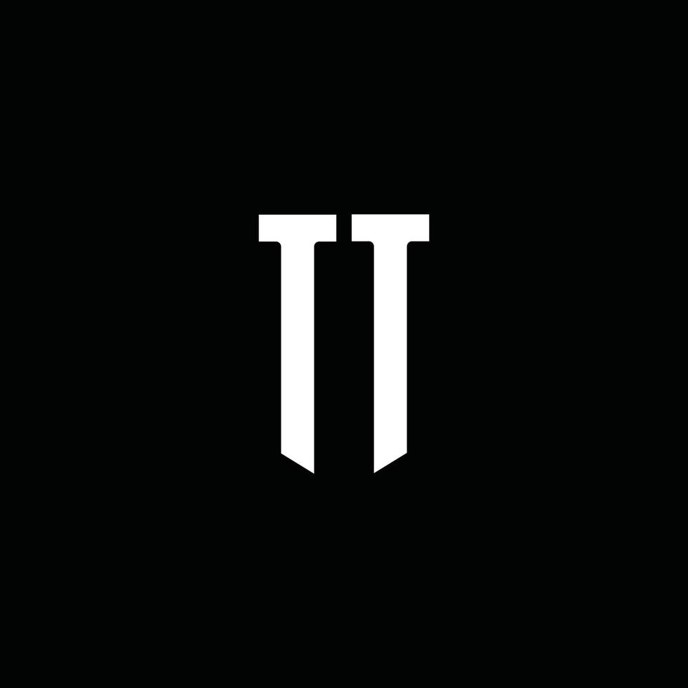 TT logo monogram with emblem style isolated on black background vector