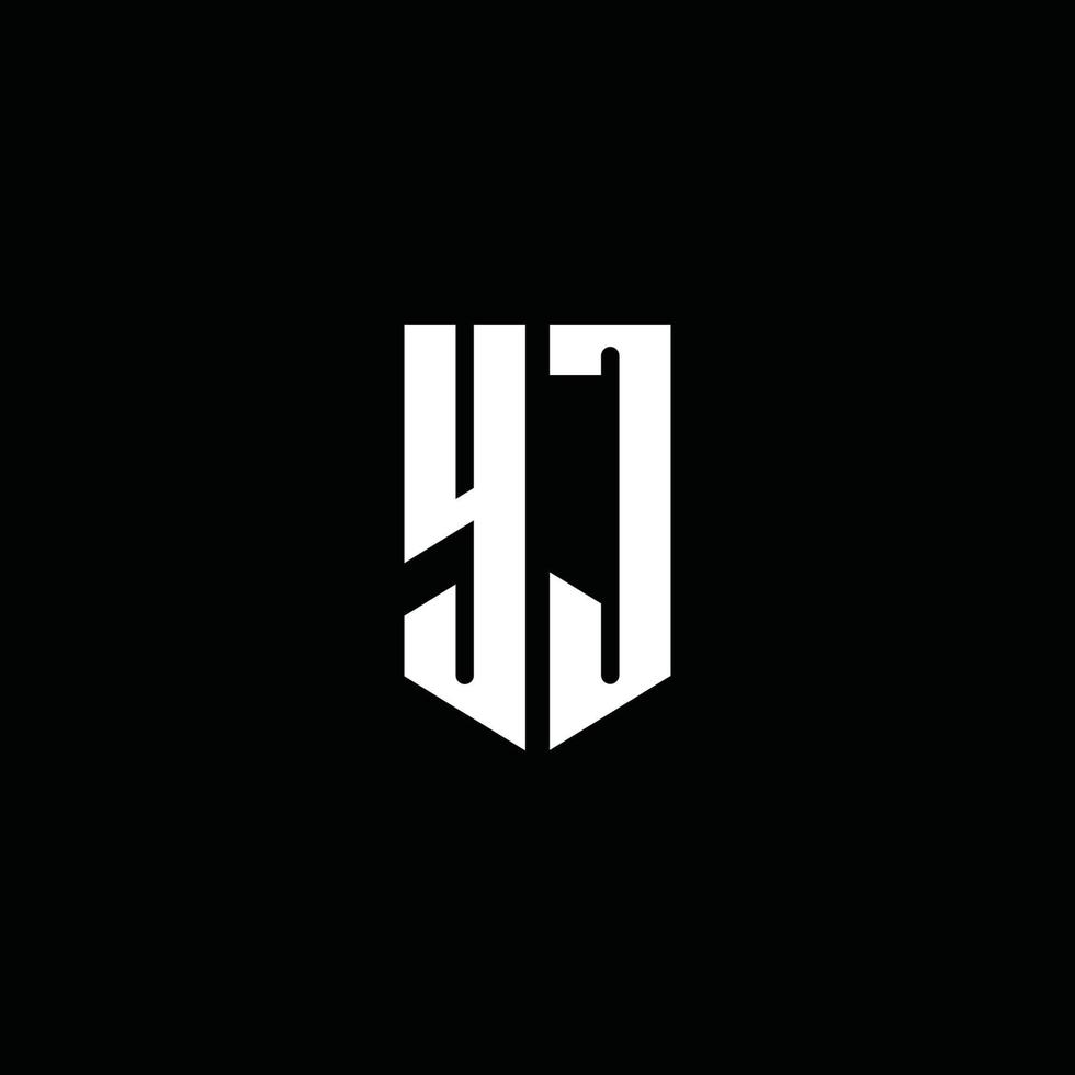 YJ logo monogram with emblem style isolated on black background vector
