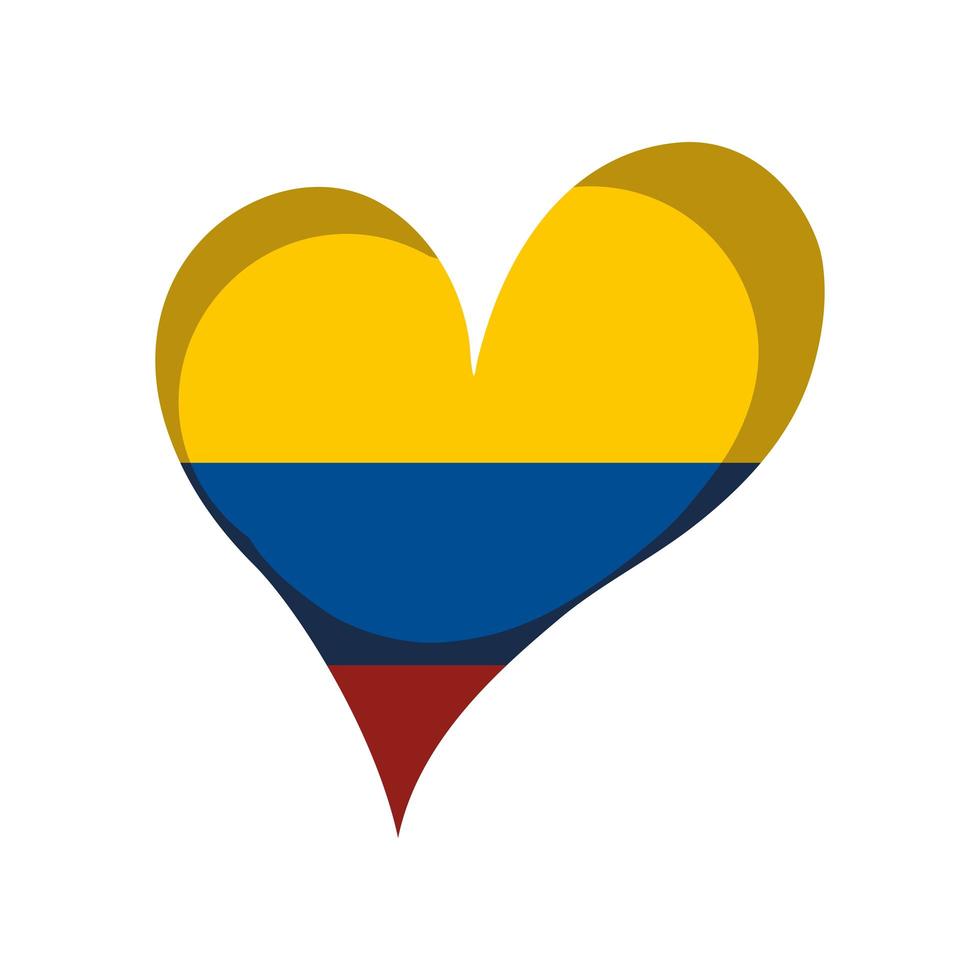 bandera del corazon colombia vector