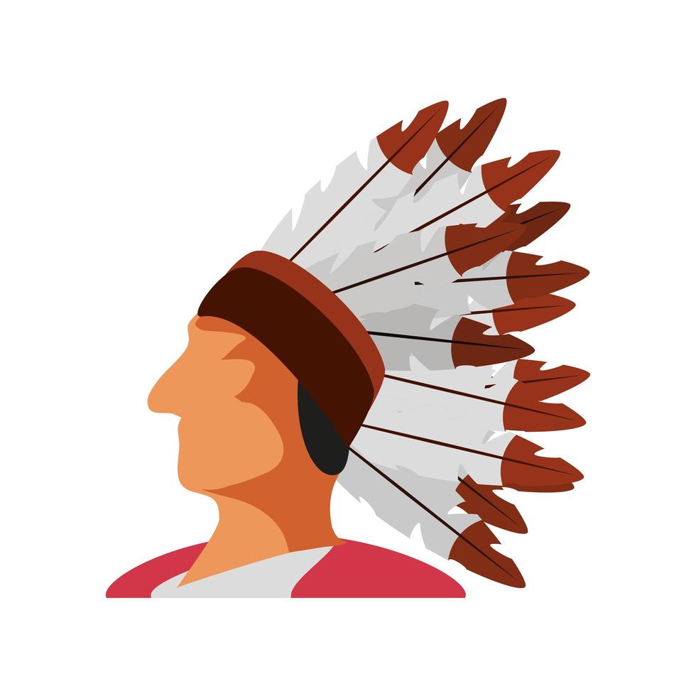 american native head vector