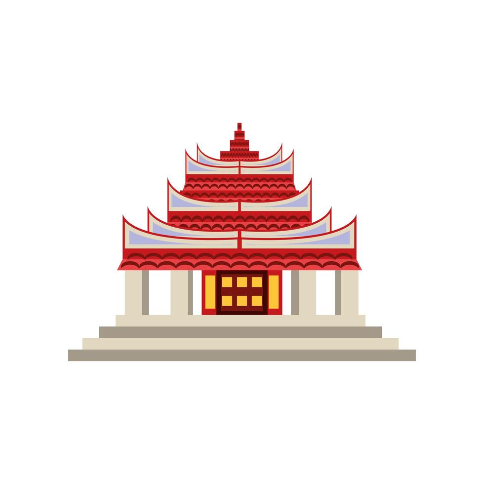 icono del templo chino vector