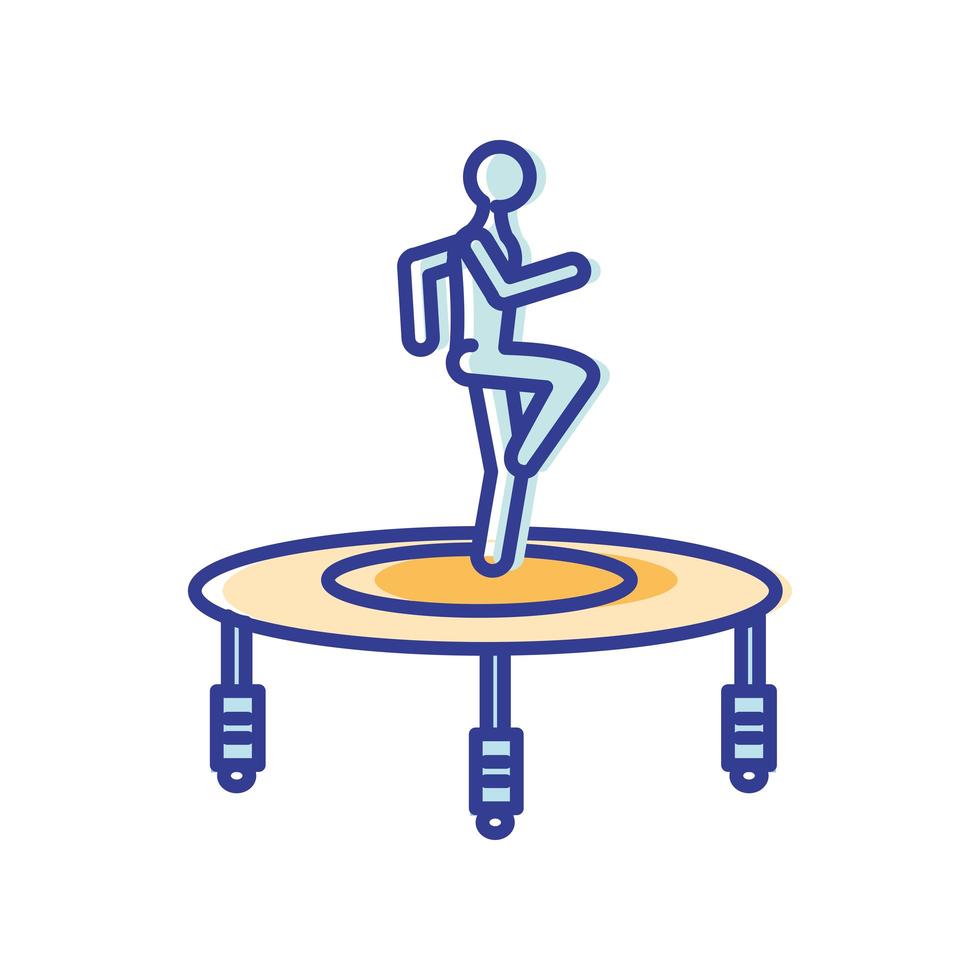 athlete jumping on trampoline vector