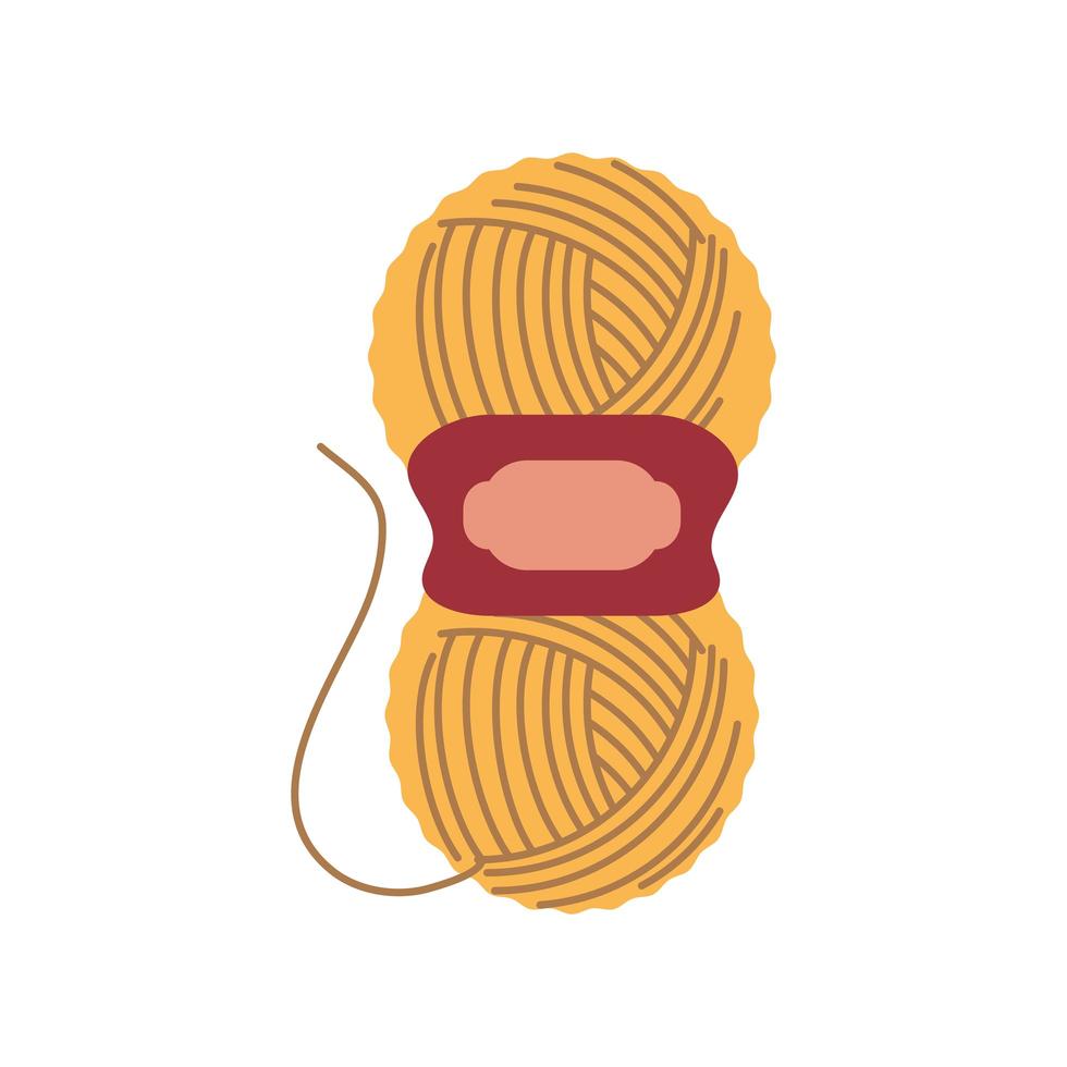 yellow wool for knitting vector