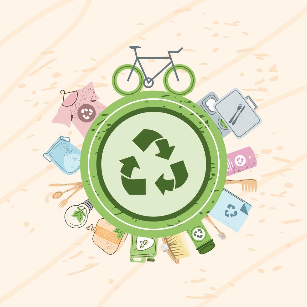 recycle products badge vector