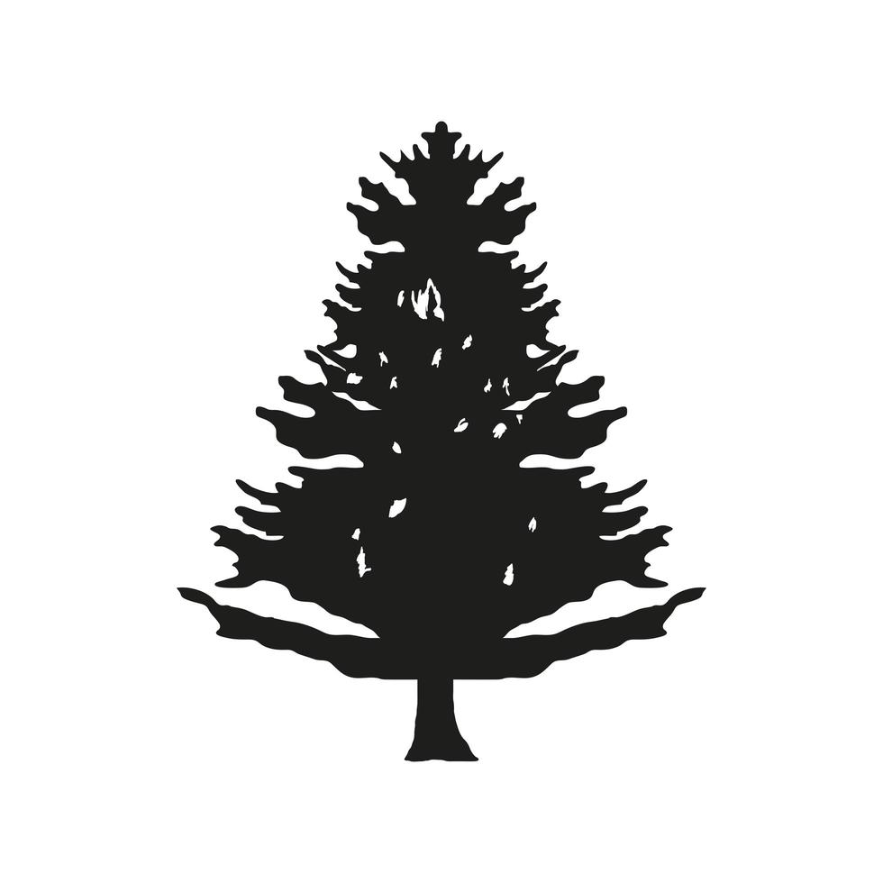 silueta arbol pino vector