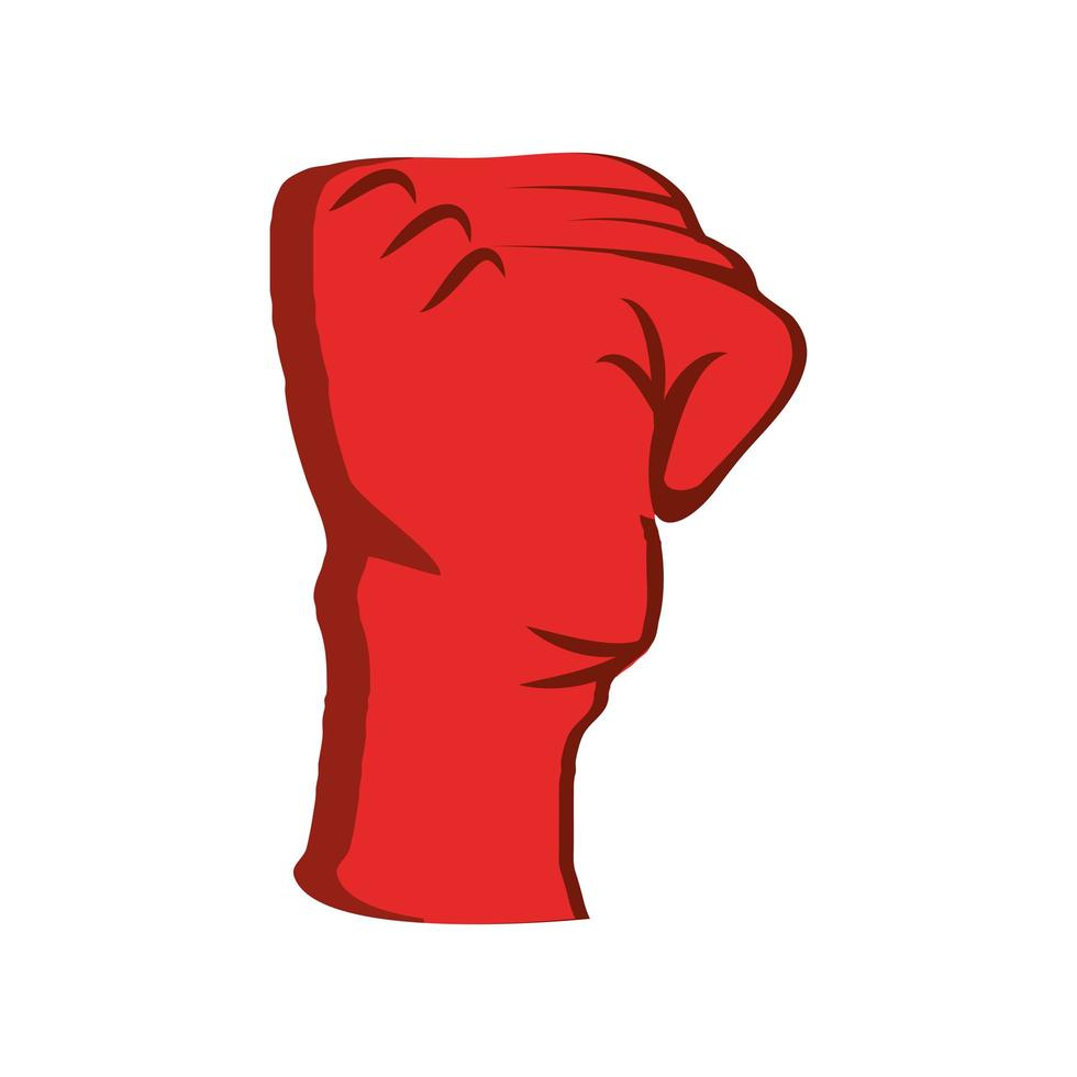 red raised hand vector