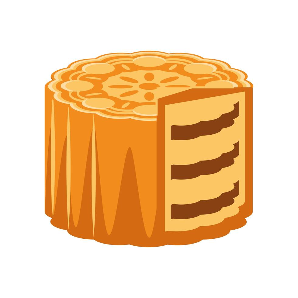 delicious mooncake dessert vector