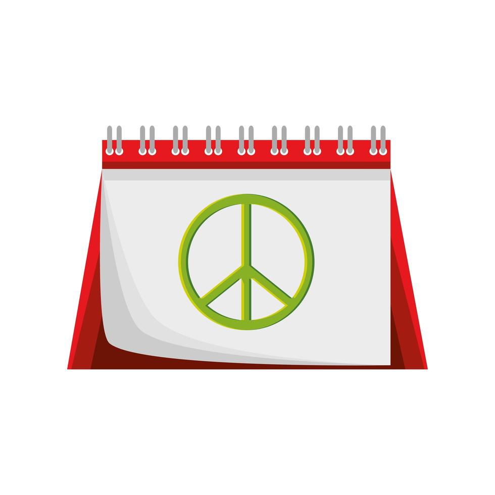 calendar with peace sign vector