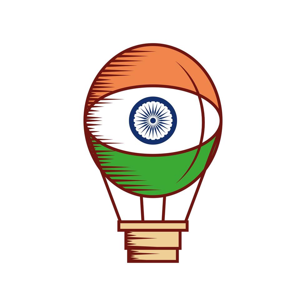 india flag in air balloon vector