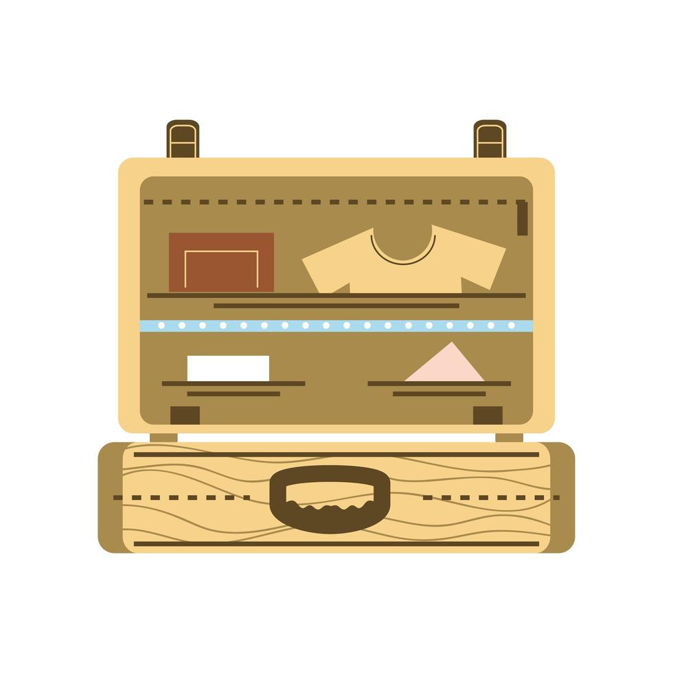 suitcase with clothes vector