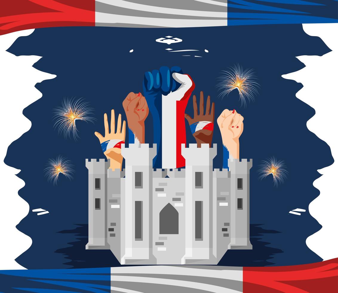 día de la bastilla francia vector