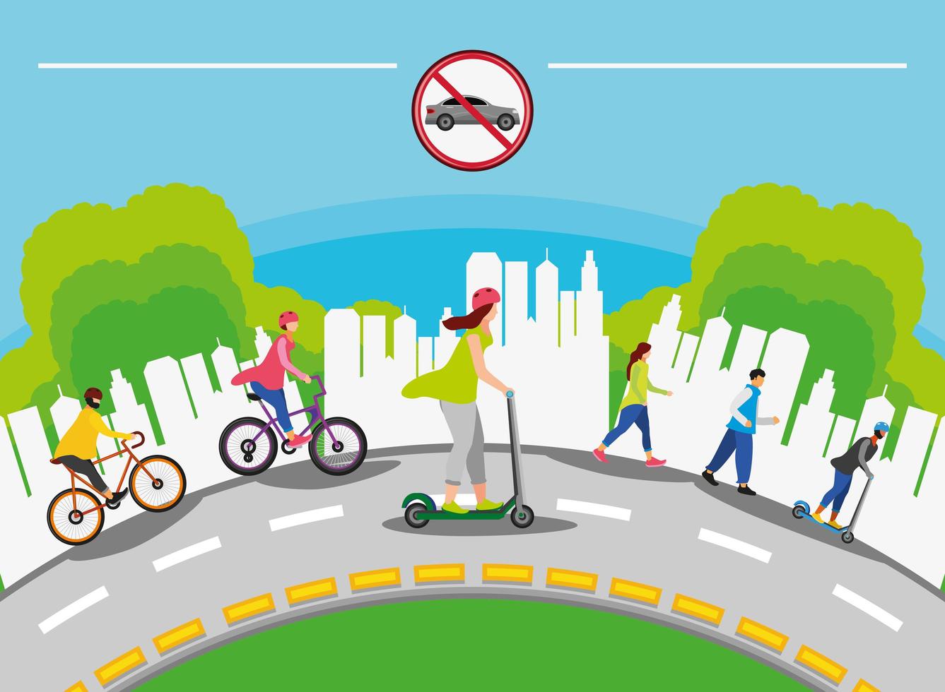 world car free day concept vector