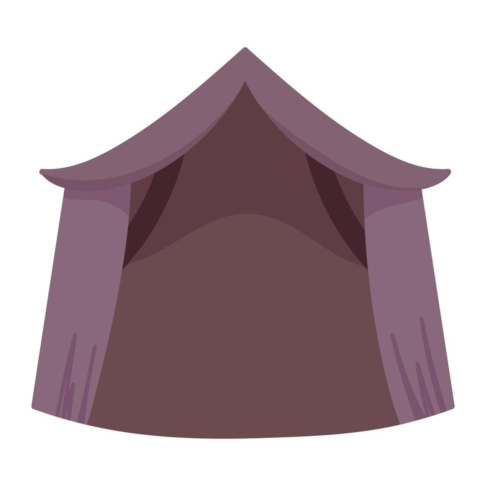 tent camp rustic cartoon icon isolated design vector