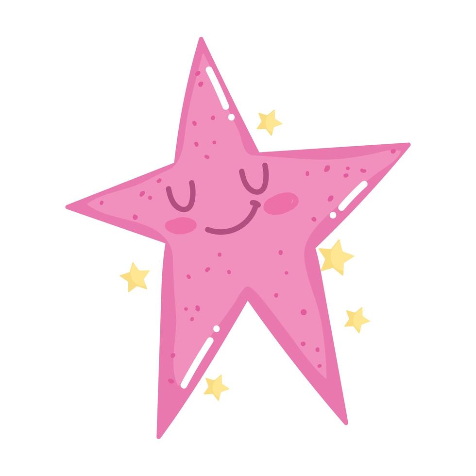 star space adventure galaxy cute cartoon icon vector