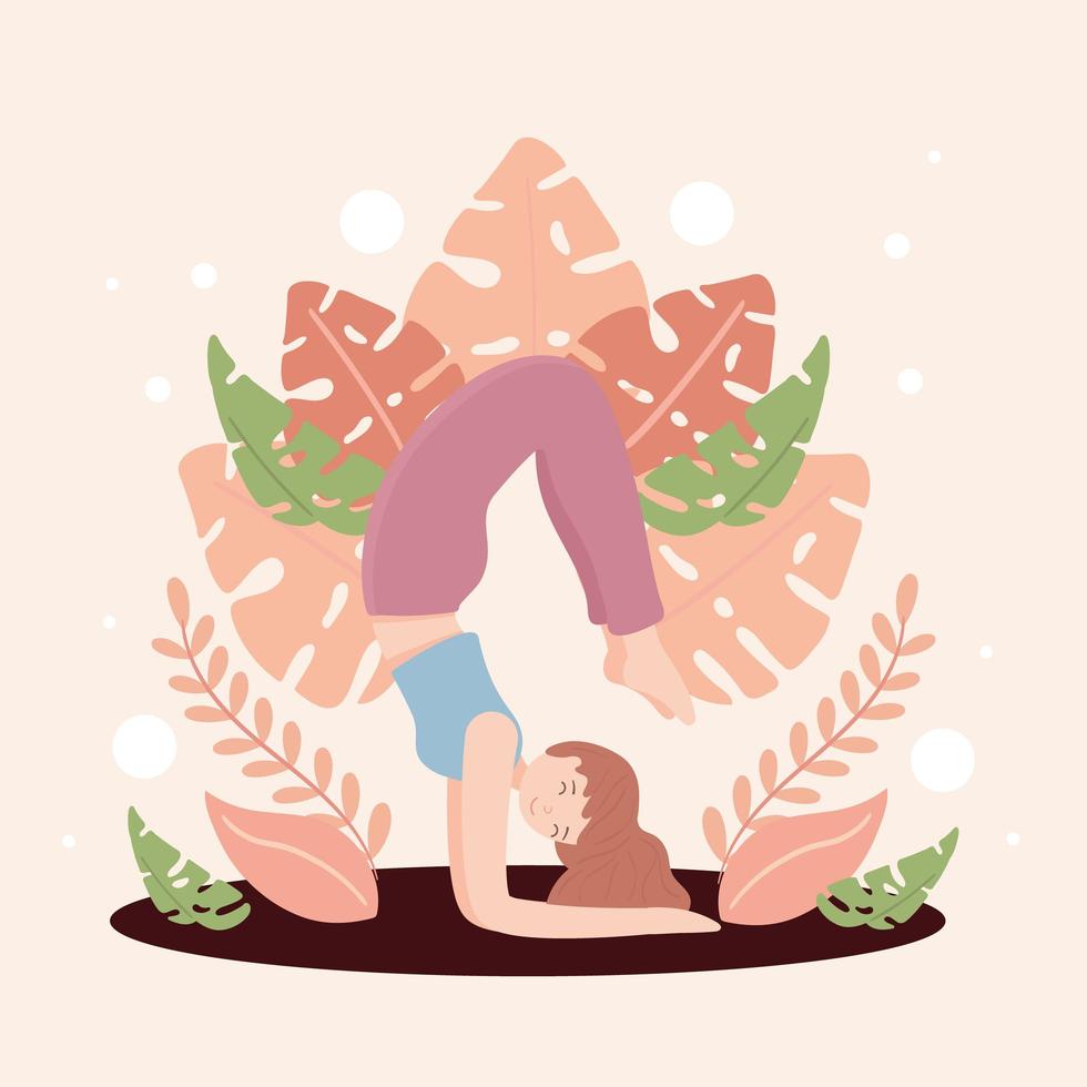 woman doing yoga vector