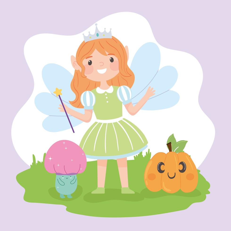 halloween girl in fairy costume vector