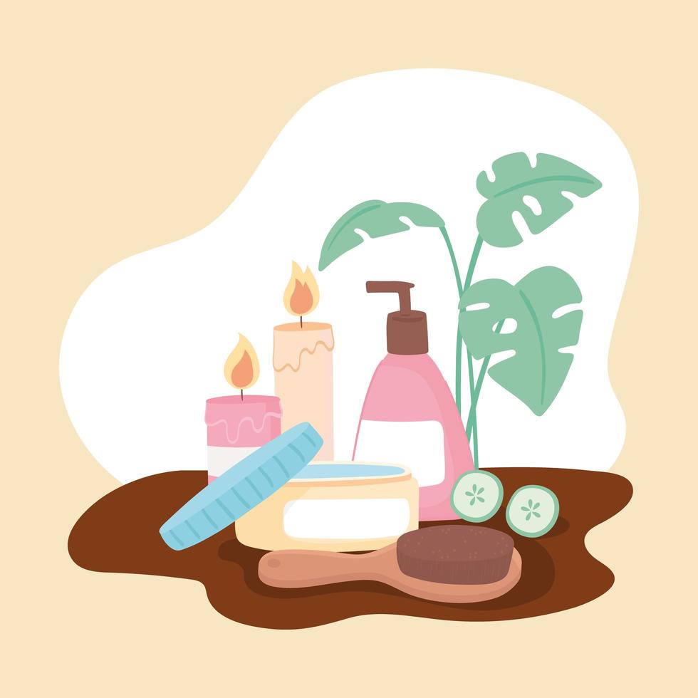 cartoon skin care products vector