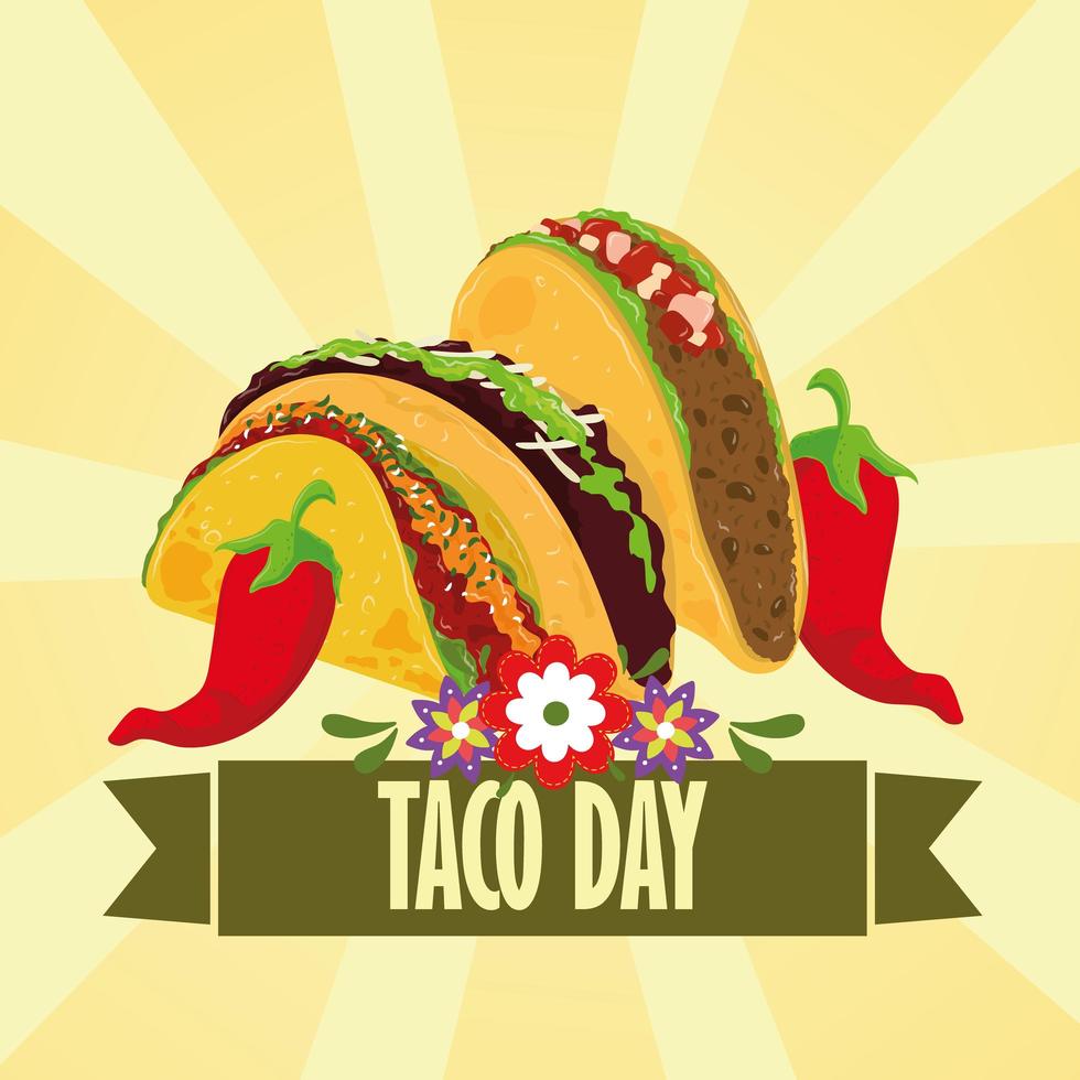mexican taco day vector