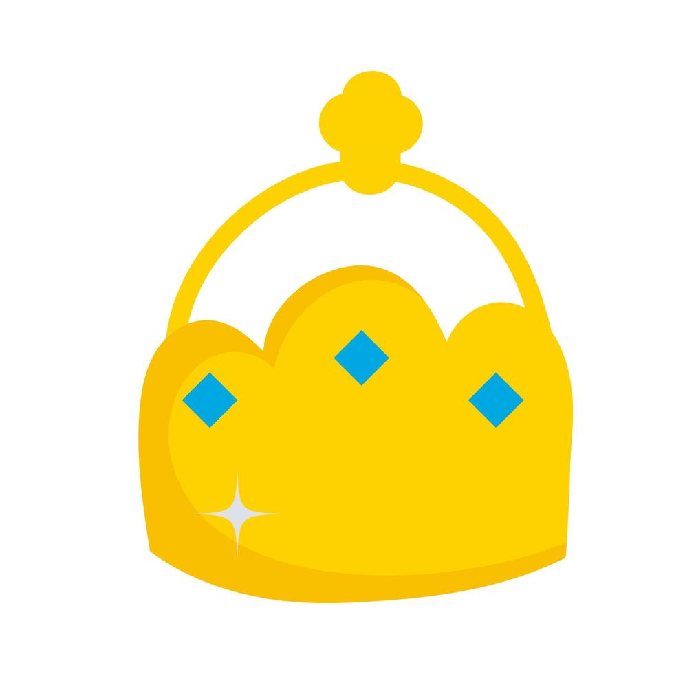 golden crown diamonds monarchy royalty icon isolated image vector