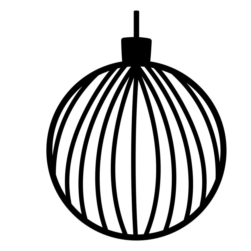 bola de navidad decoración festivo ornamento línea icono estilo fondo blanco vector