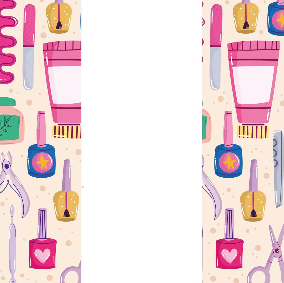 manicure cartoon banner vector