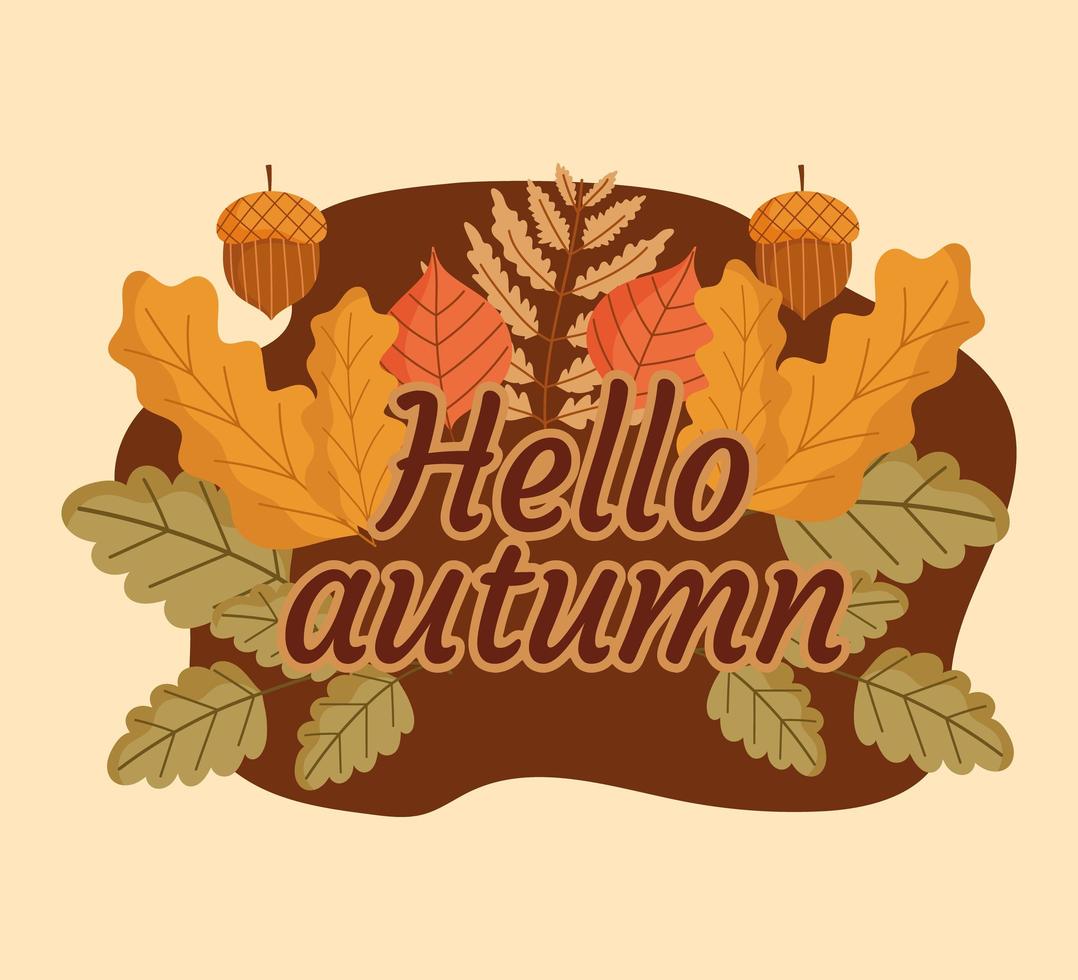 hello autumn banner vector