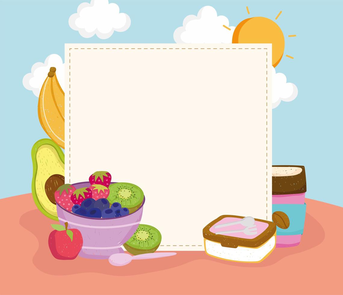 healthy food with a banner vector