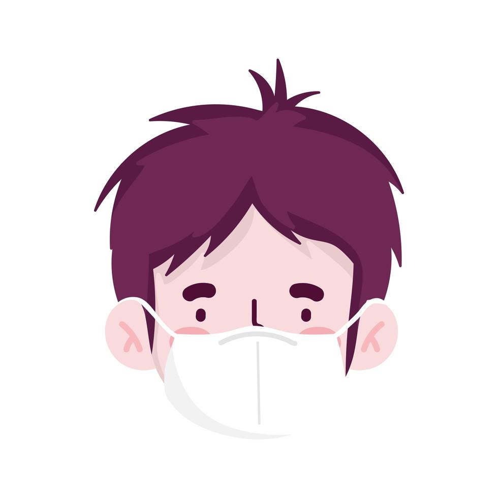 man cartoon with mask isolated vector design