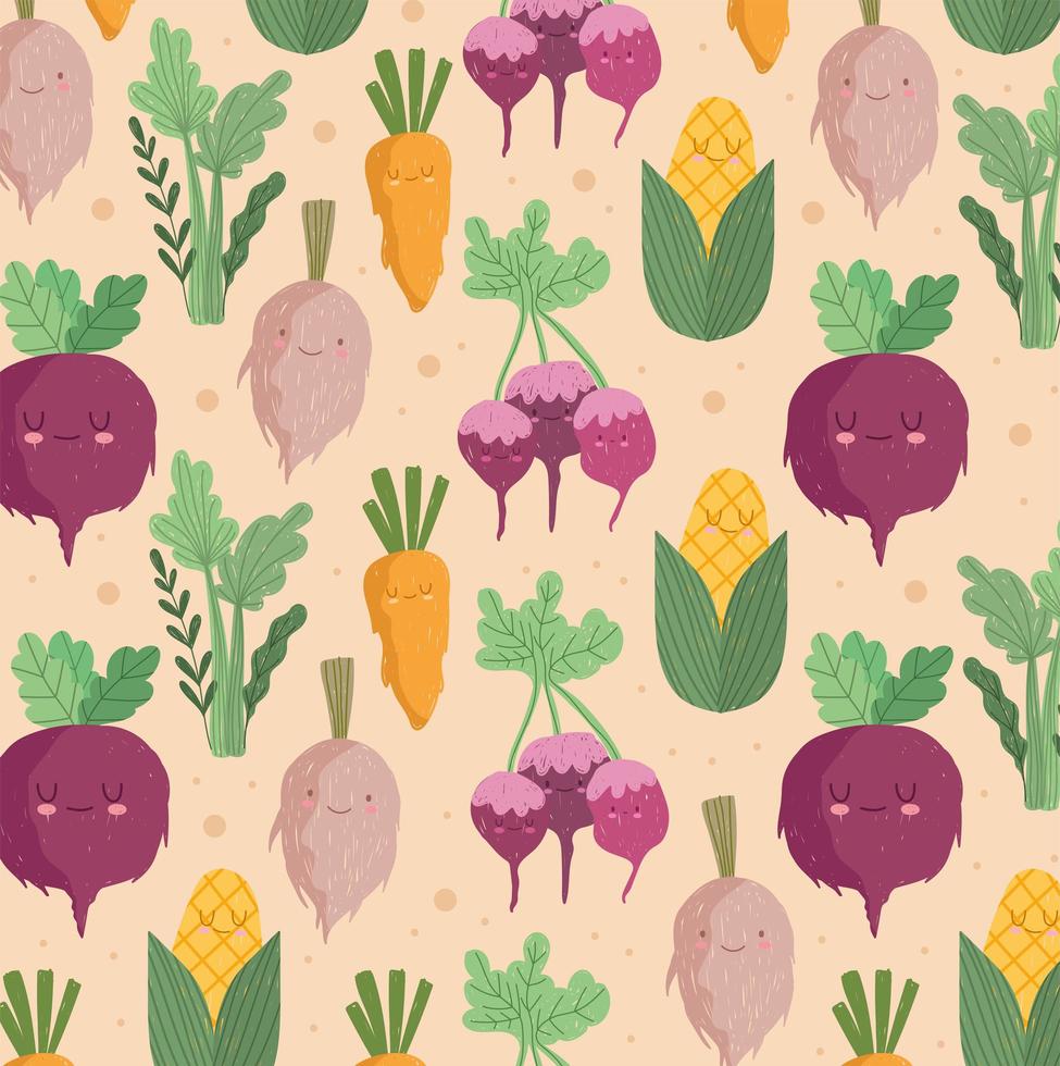 cute cartoon vegetables vector