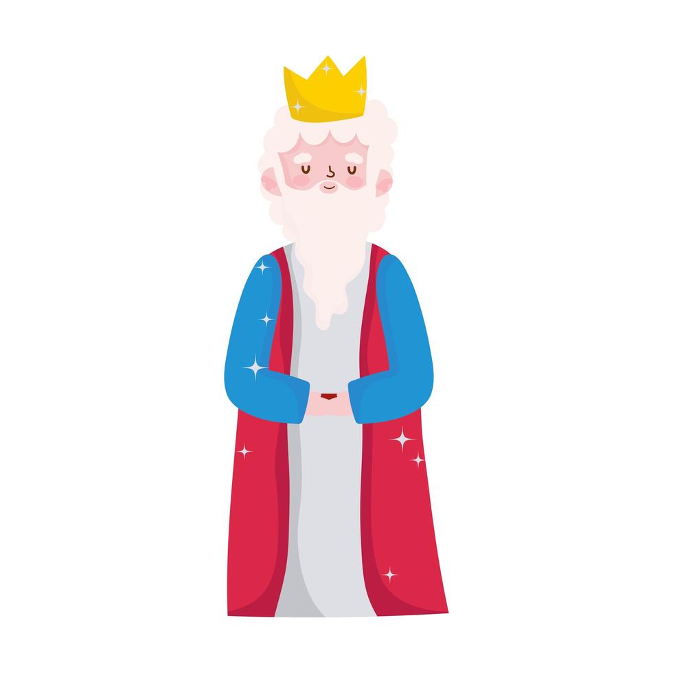 nativity, caspar wise king manger cartoon vector