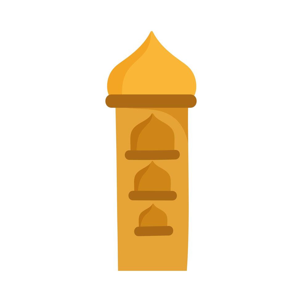 mosque building tower cartoon icon isolated design vector