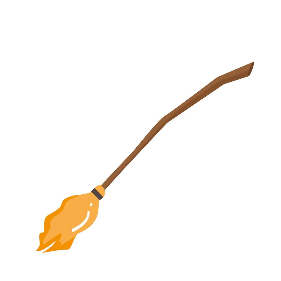 rustic wooden broom vector