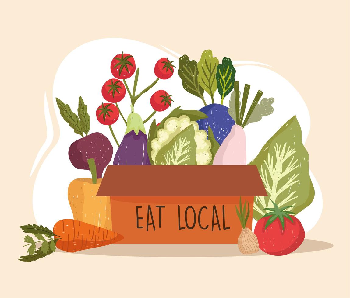 eat local food vector