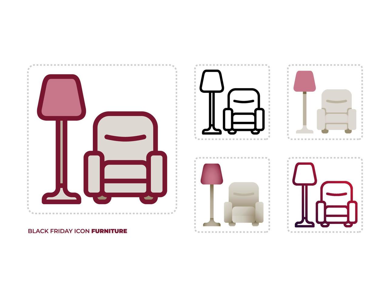 Black Friday Icon Furniture vector