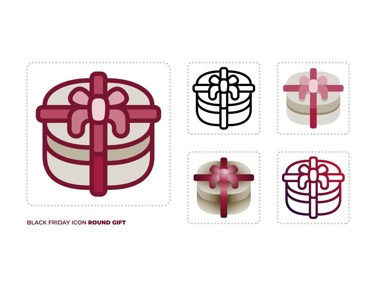 Black Friday Icon Round Gift vector