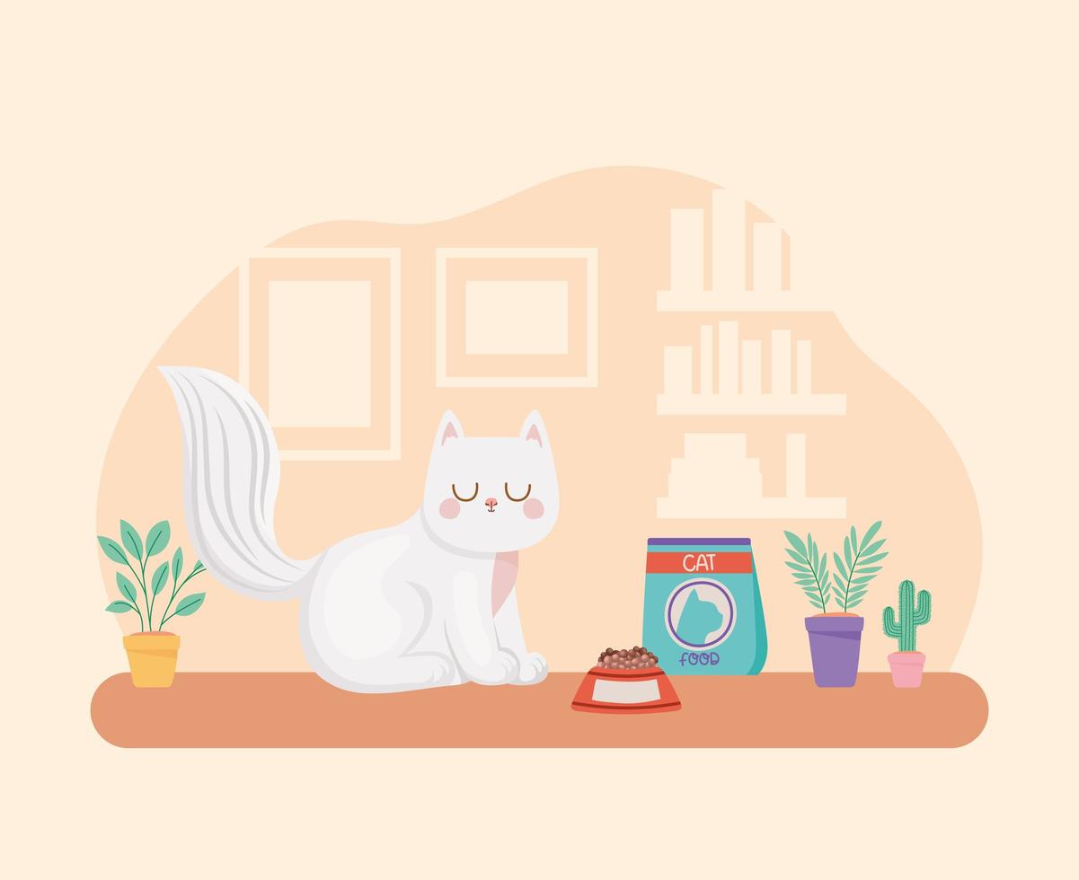 cat in living room vector