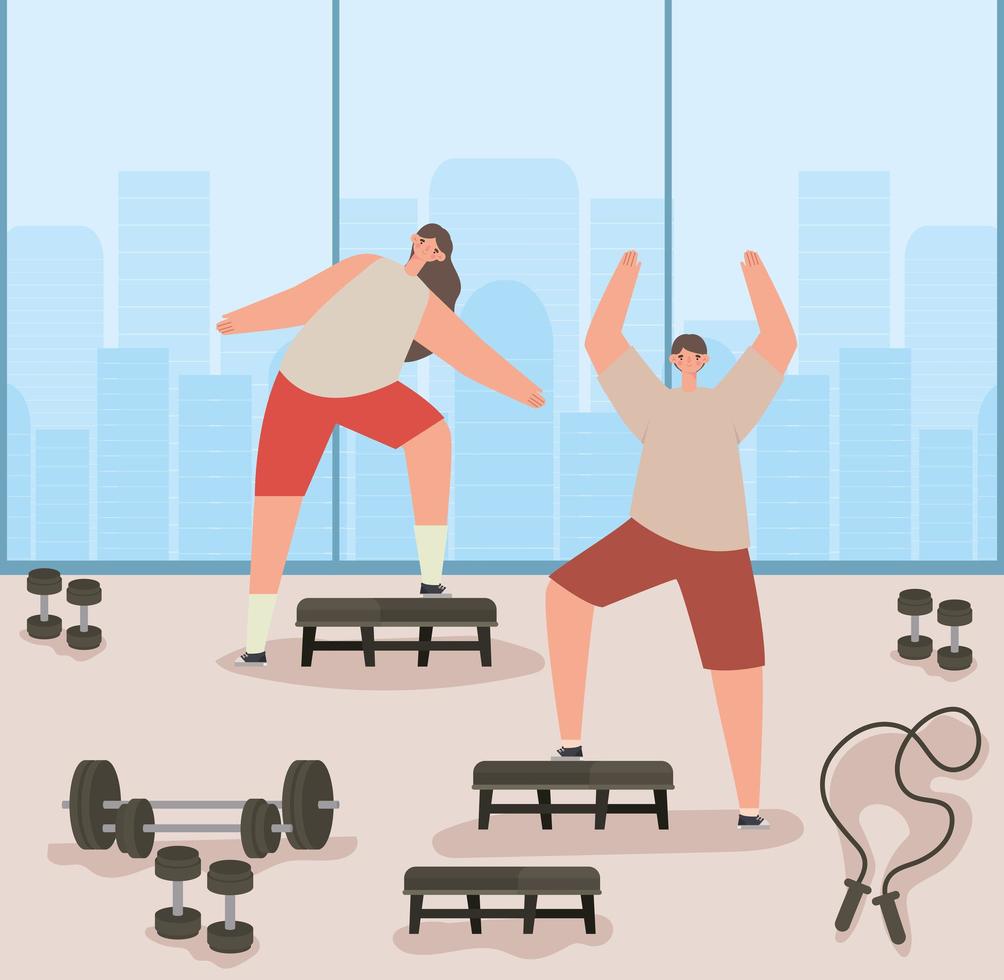 people with bench vector