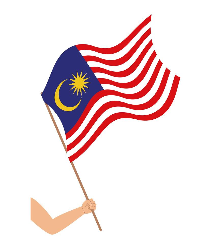 hand with malaysiaflag vector