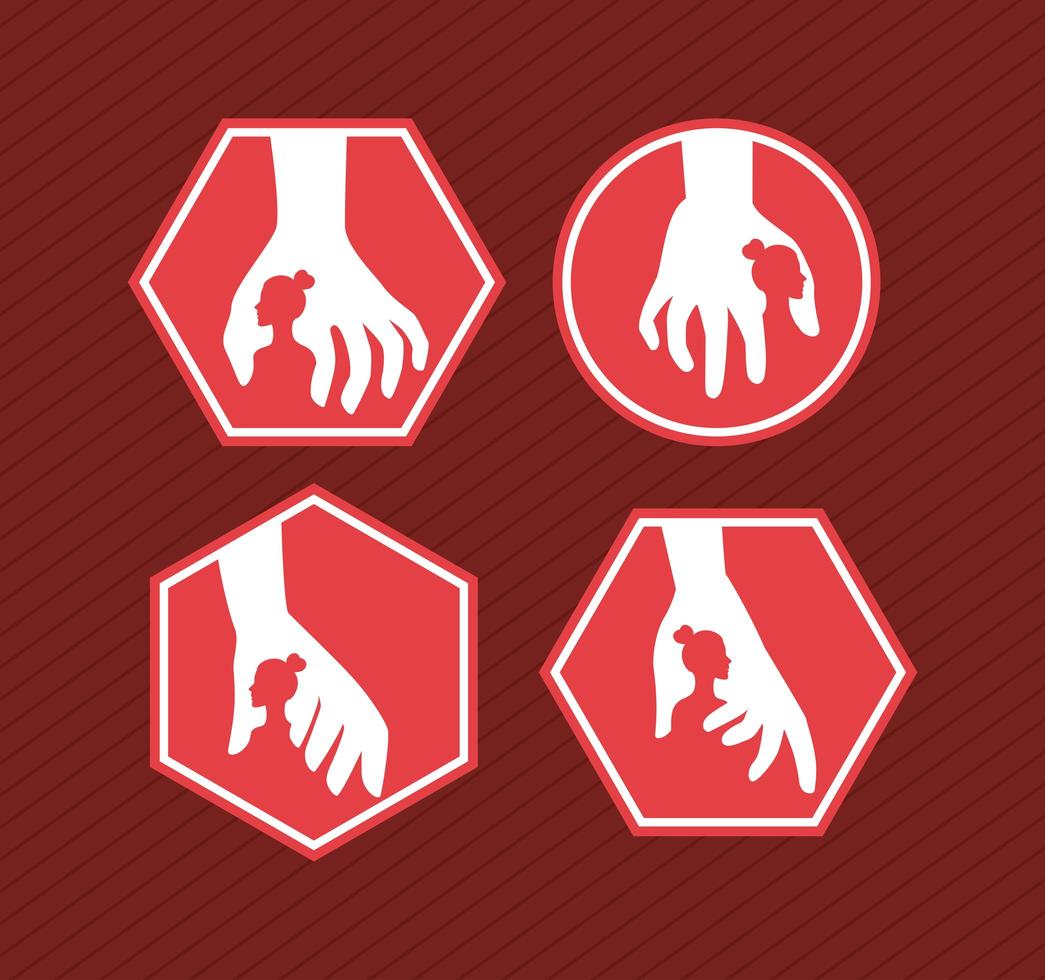 four sexual harassment items vector