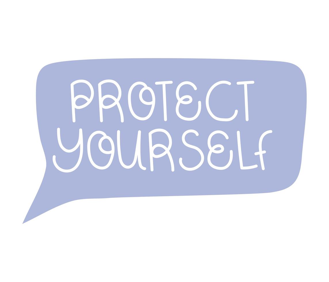 protect yourself lettring vector
