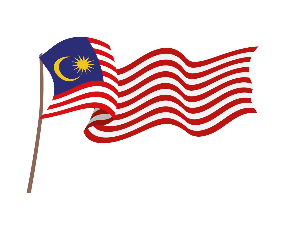 representación de la bandera de malasia vector