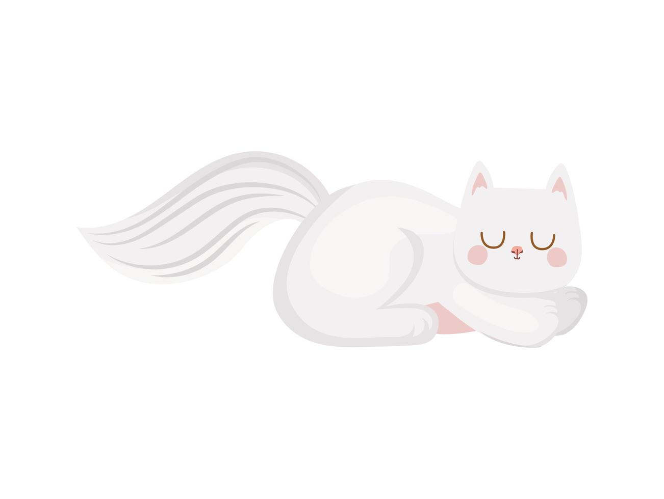 gatito blanco sonriente vector